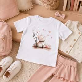 Camiseta Gatinho Fofo com Corações para Volta às Aulas Infa