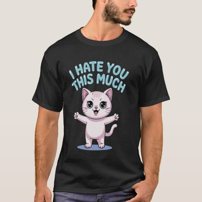 Camiseta Gatinho Fofo Com Dito Atrevido (Frente)