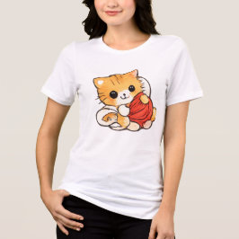 Camiseta Gatinho Fofo com Linha