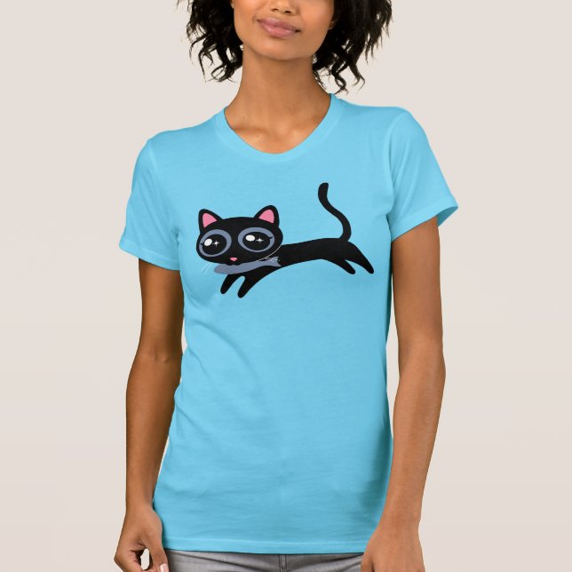 Camiseta Gatinho Fofo com Peixe (Frente)