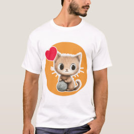Camiseta Gatinho Fofo com sua bola de lã