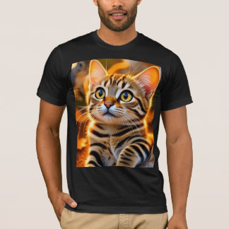 Camiseta Gatinho Fofo Dourado – Ilustração de Gato de Outon