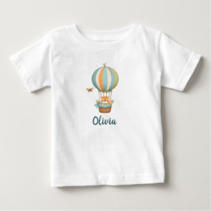 Camiseta Gatinho Fofo em Balão de Ar Colorido