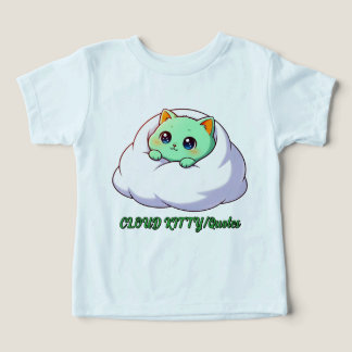 Camiseta Gatinho Fofo Kawaii de Menta na Nuvem