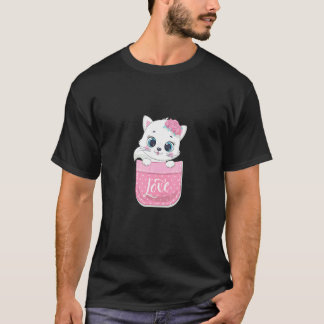 Camiseta Gatinho Fofo no Bolso Gata