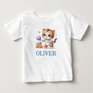 Camiseta Gatinho Fofo Personalizado Brincando