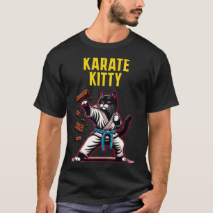 Camiseta Gatinho Funny Karate - Campeão Felino de Artes Mar