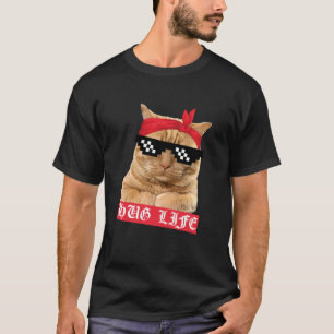 Camiseta Gatinho Gângster Thug Gansta Vida de Abraço Divert
