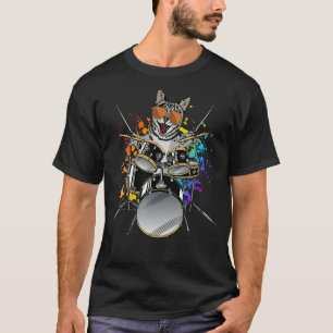 Camiseta Gatinho Gatinho Drummer Vestindo óculos escuros to