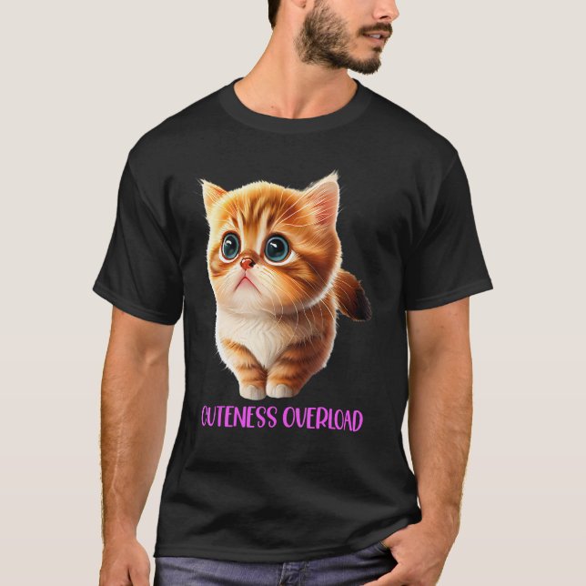 Camiseta Gatinho Gatinho Gato Bonito Sobrecarregado Bonito  (Frente)