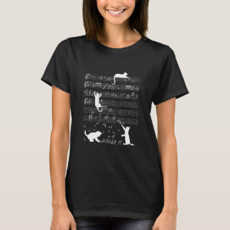 Camiseta Gatinho Gato Bonito Reproduzindo Limpeza de Música