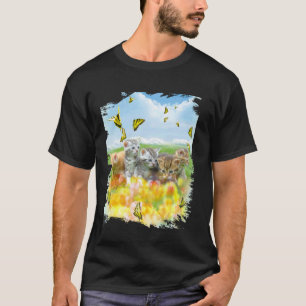 Camiseta Gatinho Gato Com Borboleta - Gatos E Borboletas