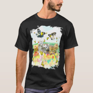 Camiseta Gatinho Gato Com Borboleta Gatos E Borboletas