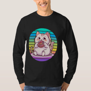 Camiseta Gatinho Gato De Rosquinha Bonito Com Sol, Meninos,