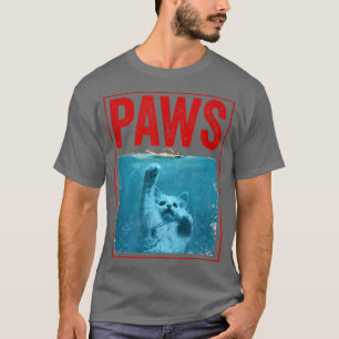 Camiseta Gatinho Gato Engraçado Para Tubarão E Pentes De Ga