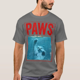Camiseta Gatinho Gato Engraçado Para Tubarão E Pentes De Ga