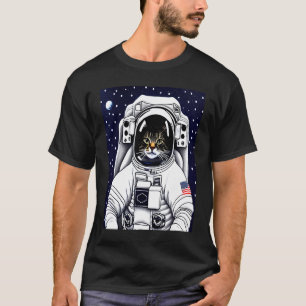 Camiseta Gatinho Gato Fofinho Astronauta Lua