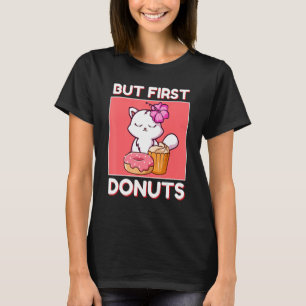 Camiseta Gatinho Gato Fofo Mas Primeiro Donuts E Cupcake Ja