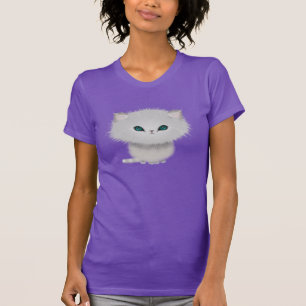 Camiseta Gatinho-Gato-Gato-de-Gato-Pérsia Branca