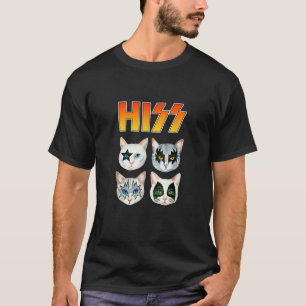 Camiseta Gatinho Gato HIST Meow Rocker Parody Banda Engraça
