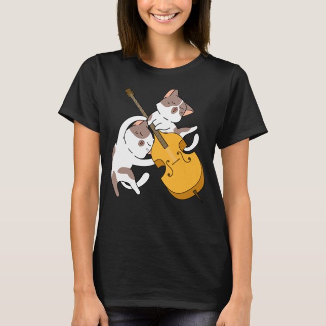 Camiseta Gatinho Gato Jogando Cello Cat Cello (Frente)