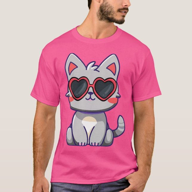 Camiseta Gatinho Gato namorados Vestindo Gato de Órbulo (Frente)