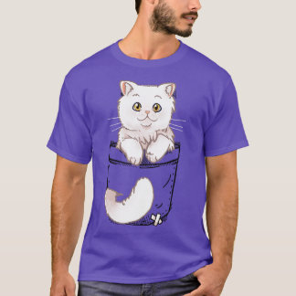 Camiseta Gatinho Gato Pocket Cute Persa