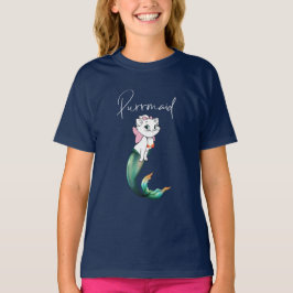 Camiseta Gatinho Gato-Purê - Design de Gato-Sereia Divertid