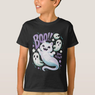 Camiseta Gatinho Ghost Ghost Boo Halloween