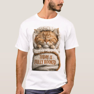 Camiseta Gatinho Ginger Adormecido Envolvido em Cobertor Fo