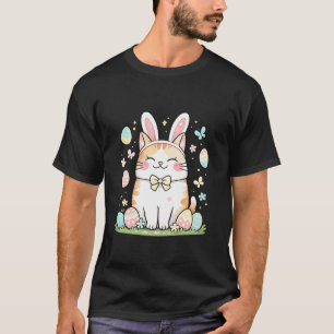 Camiseta Gatinho Ginger Engraçado de Páscoa com Orelhas de