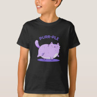 Gatinho Gordo Engraçado Roxo Gatinho Gato Pun Escu