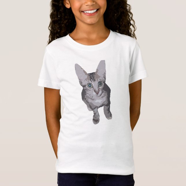 Camiseta Gatinho grande doce dos olhos (Frente)