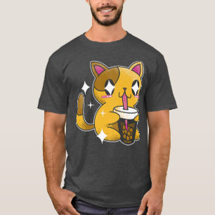 Camiseta Gatinho Kawaii Boba Tea Cat Japão