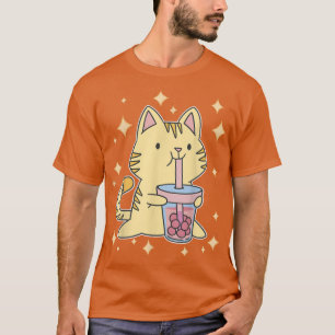 Camiseta Gatinho Kawaii Boba Tea Cat Japão Sweet Otaku Hara