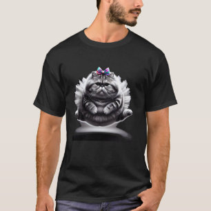 Camiseta Gatinho Kitty Engraçado e Gorducho de Ballet Usand