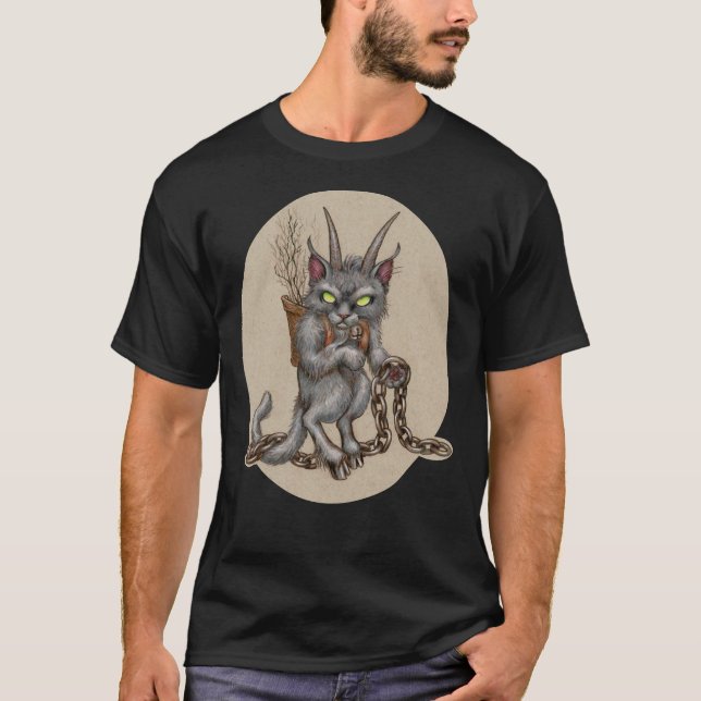 Camiseta Gatinho Krampus (com correntes) (Frente)