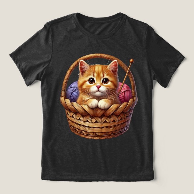 Camiseta Gatinho Laranja Adorável no Soquete com Fio (Design frontal)