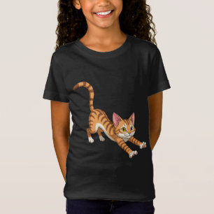 Camiseta Gatinho Laranja Divertido Desenho Animado