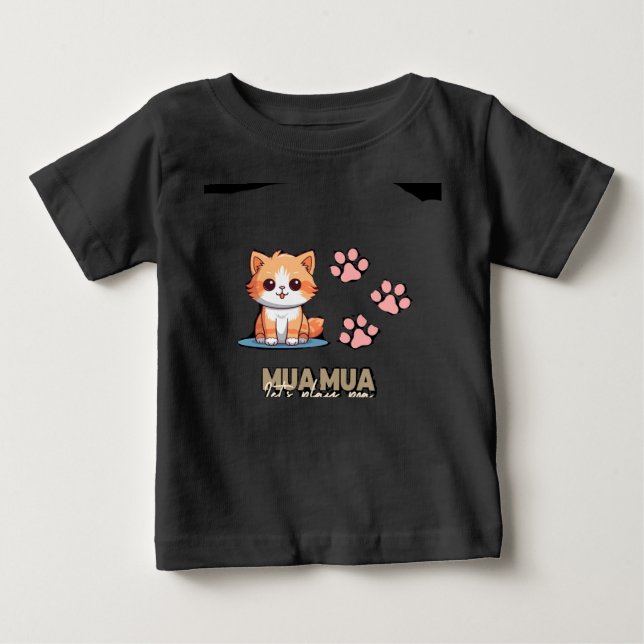 Camiseta Gatinho Laranja Fofo com Marcas de Pata (Frente)
