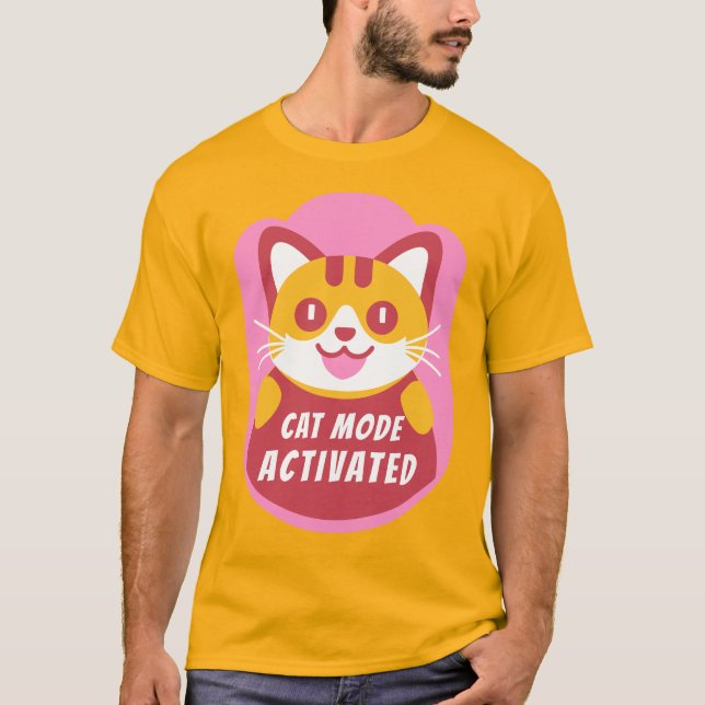 Camiseta Gatinho Laranja ou Amarelo com Texto Personalizado (Frente)