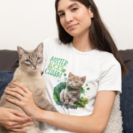 Camiseta Gatinho Laranja Sr. Charme Sortudo de São Patrício