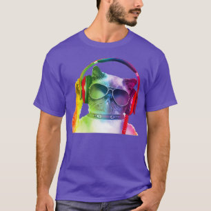 Camiseta Gatinho legal DJ Music Eletro Party Graphical Men