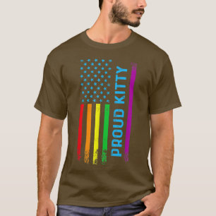 Camiseta Gatinho LGBT LGBTQ Sinalizador do arco-íris LGBT O