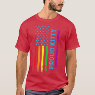Camiseta Gatinho LGBT LGBTQ Sinalizador do arco-íris LGBT O