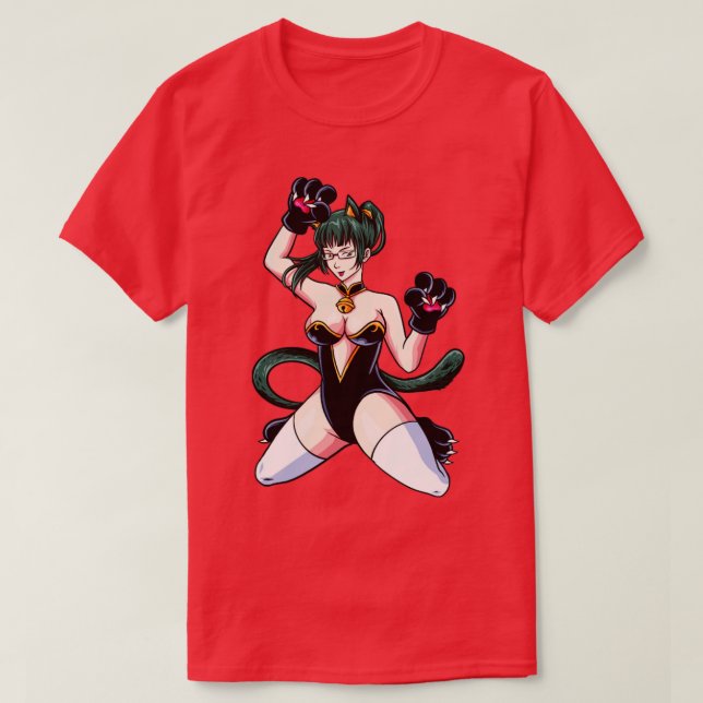 Camiseta gatinho maki zenin (Frente do Design)