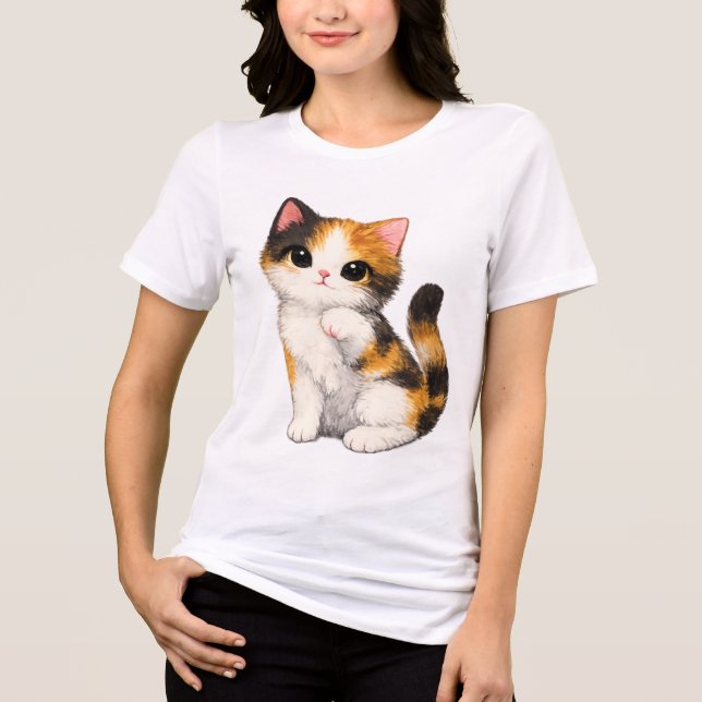 Camiseta Gatinho Malhado Fofo (Frente)