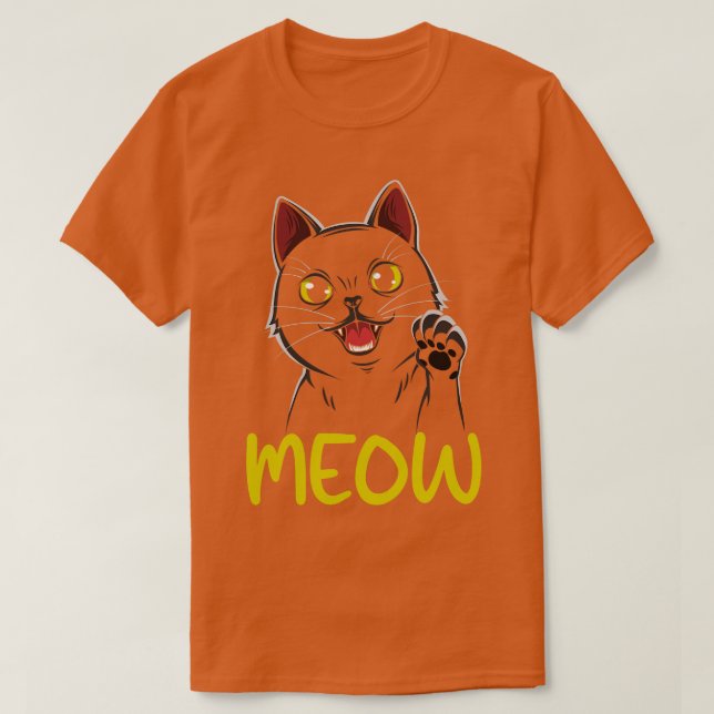 Camiseta Gatinho Meow Gato Bonito (Frente do Design)