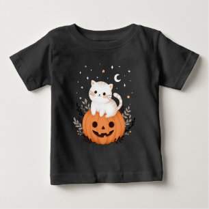 Camiseta Gatinho Moderno Bonito No Halloween De Pumpkin