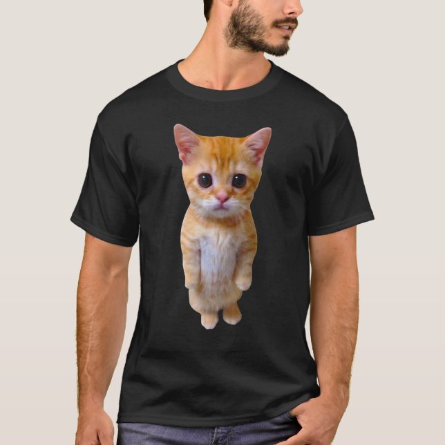 Camiseta Gatinho Munchkin Trendy El Gato Meme Sad Chorando (Frente)